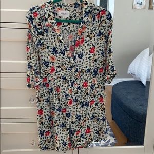 Ba&sh tunic dress - cream with floral print